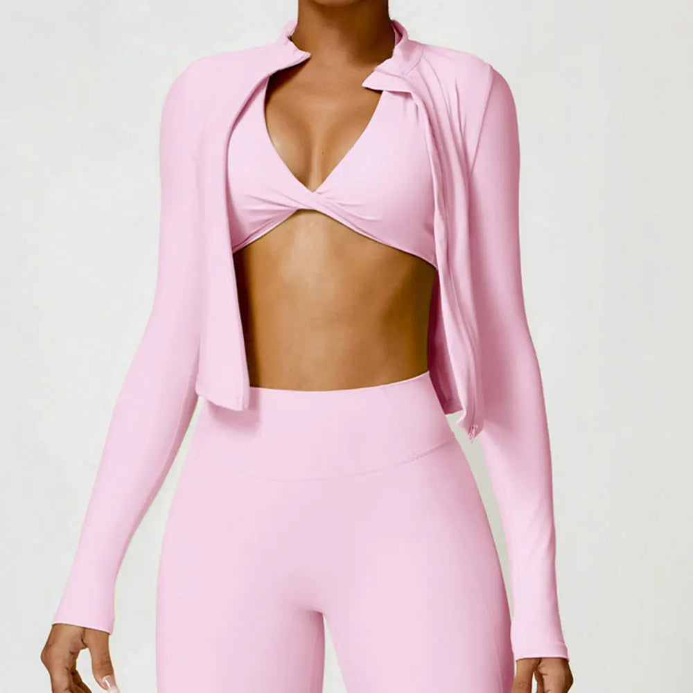 Chaqueta de mujer con cremallera completa y estilo deportivo