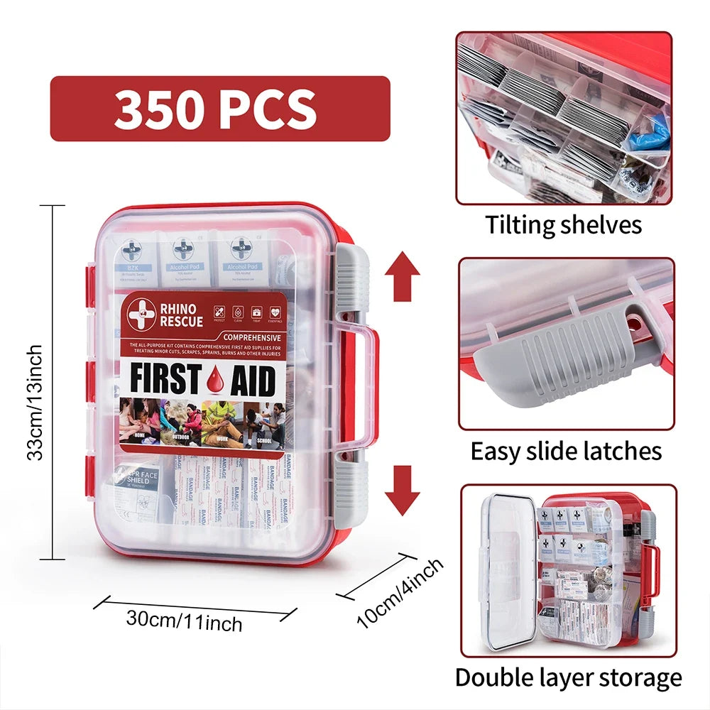 Rhino Rescue All-Purpose First Aid Kit for Home and Office