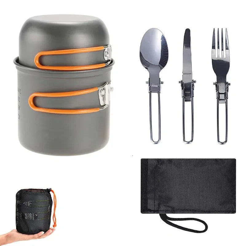 Camping Cookware Set, Outdoor Pan Set, Tourist Dishes, melon, Kitchen Equipment, Trekking Utensils, Picnic Picnic