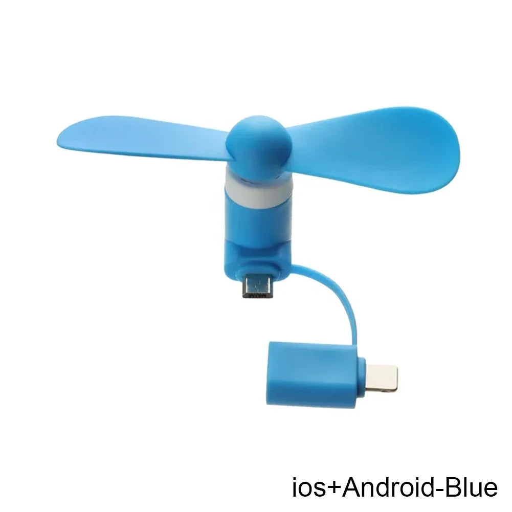 Mini USB Fan Flexible Cooling hand Fan portable Fans Summer Cool laptop Desktop Cell Phone Cooler 2 in 1 Micro USB Type-C plug