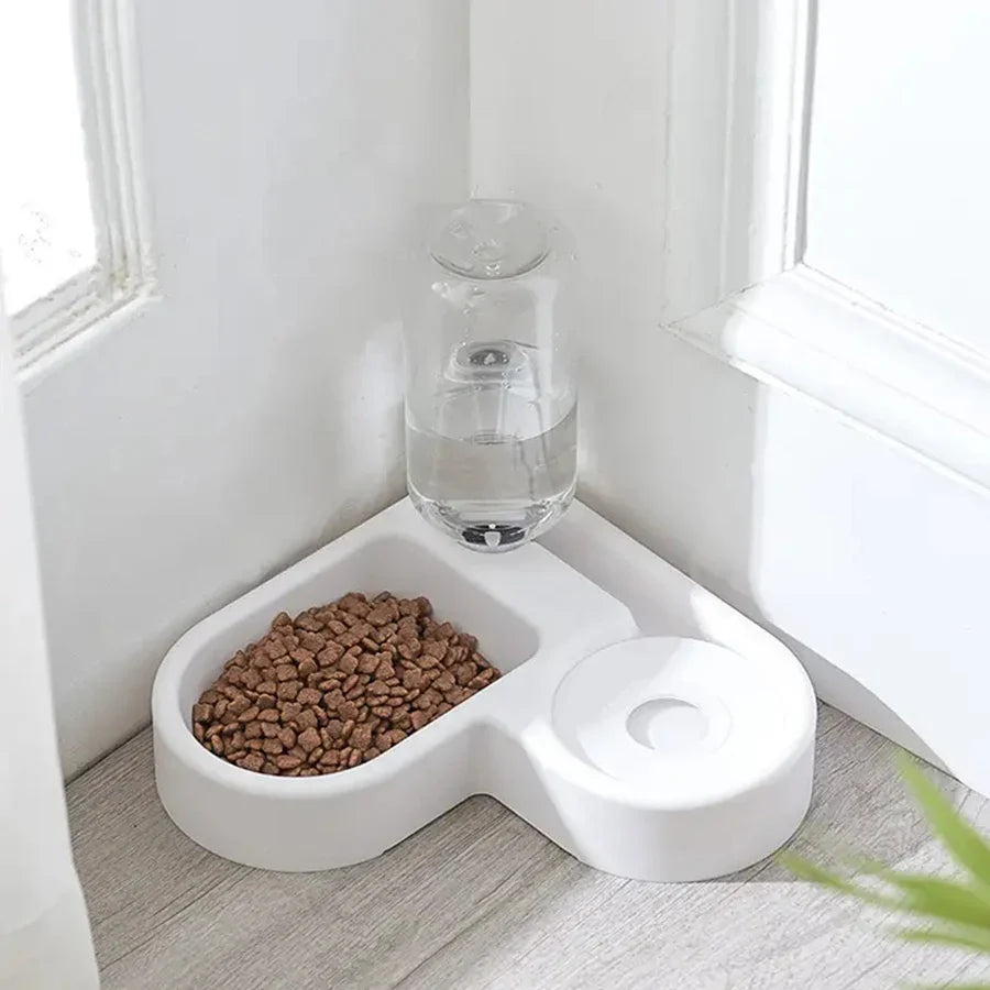 Cat bowl and dog bowl double-bowl automatic water dispenser and food bowl, automatic water dispenser for dogs and cats