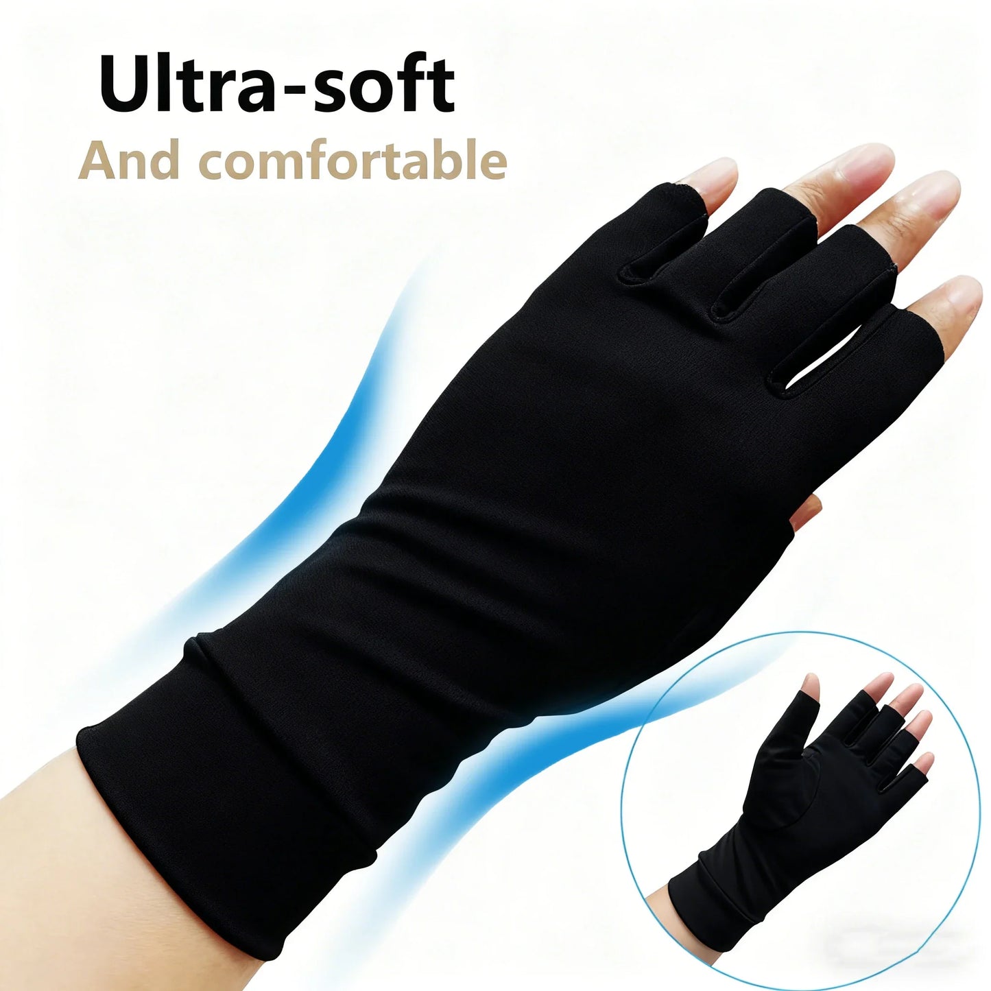 YANBIGUO Arthritis Gloves for Organist/Cellist/Violinist,Half-finger Compression Glove Relief Hand Pain,Arthritic Joint Symptom