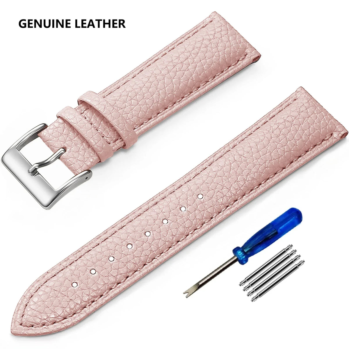 Amazfit Balance, GTR, GTS & Bip Grained Leather Band, Spring Bars & Tool