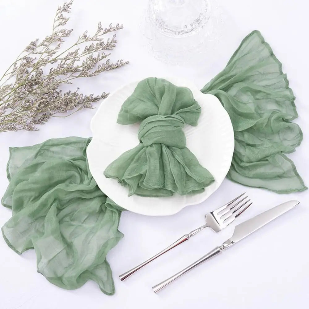 Party Supply Table Decoration Gauze Napkin Soft Thin Cotton Napkin Retro Reusable Placemats Hotel