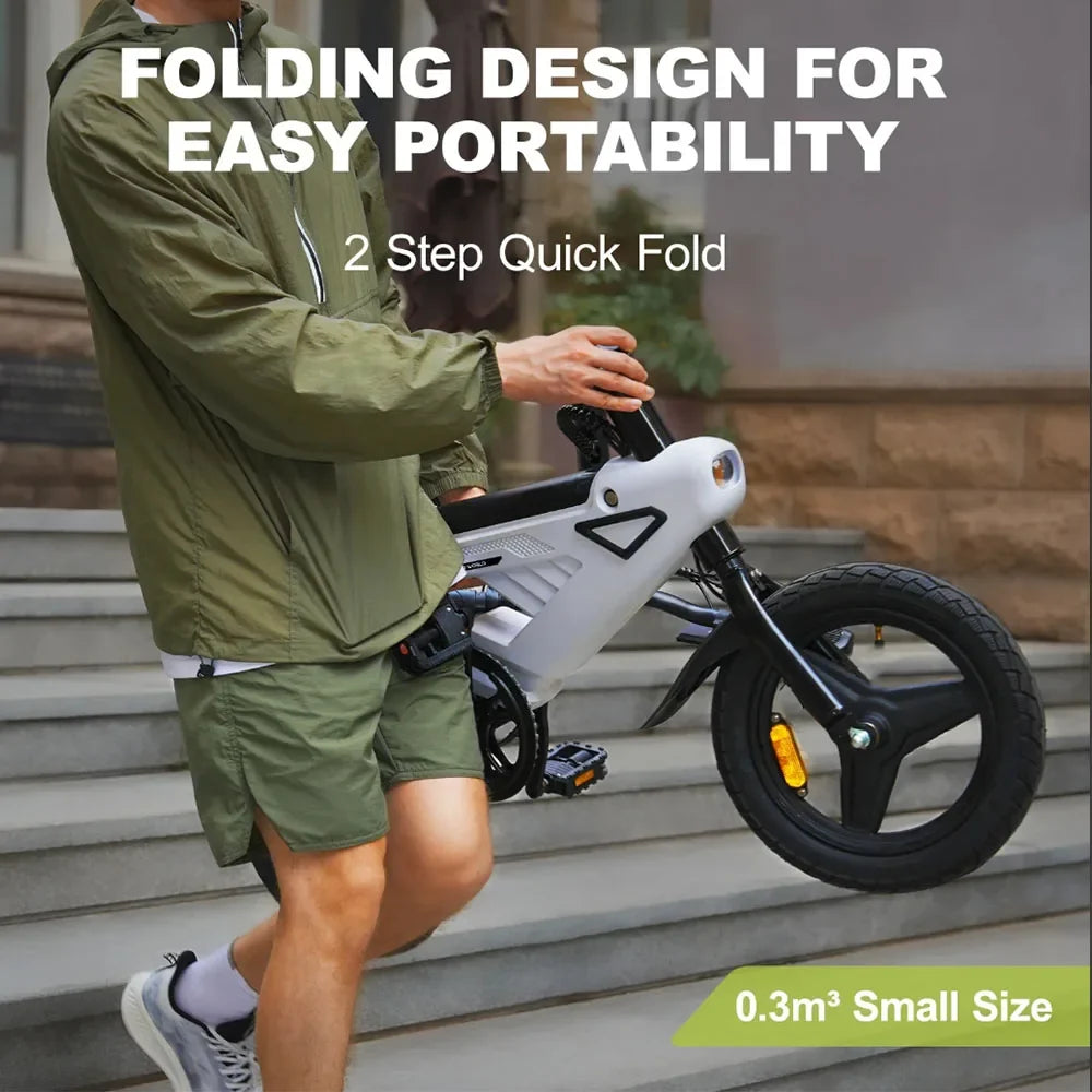 A02 Electric Folding Bike With 250W Motor 14inch Wheels 36V 6.4Ah Battery Kids Ebike
