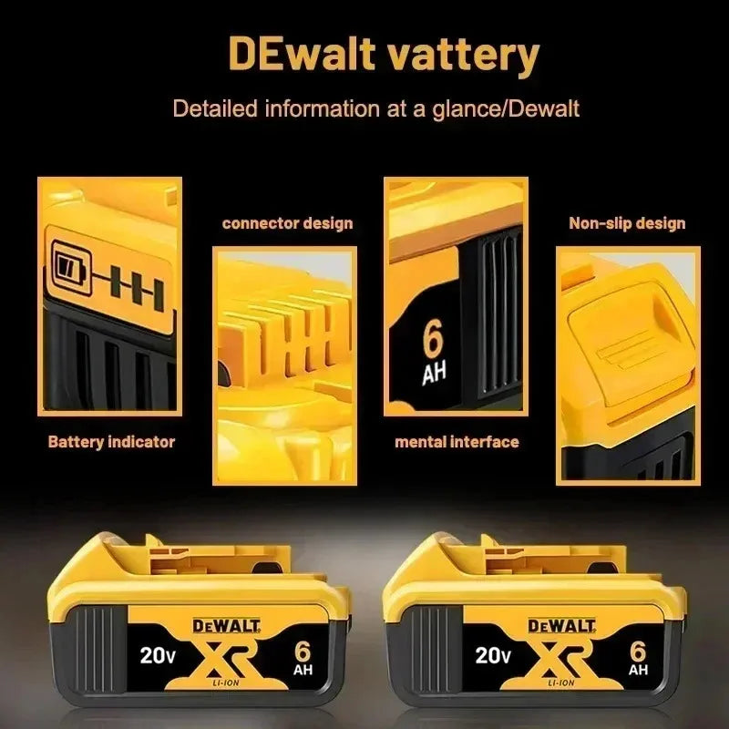 100% Original Dewalt 20V 6000mah Power Tool Battery Dcb206 Dcb205