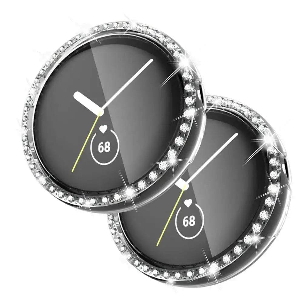 Google Pixel Watch 3, 2 & 1 41mm Rhinestone Bling Case & Screen Cover