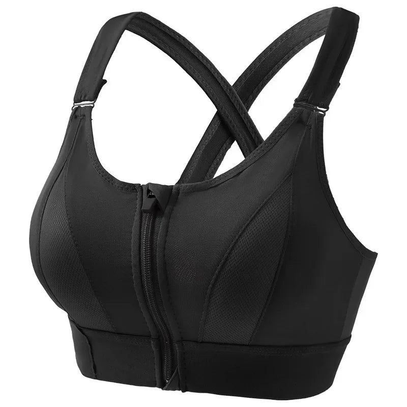 Padded, Shockproof Sports Bra with Criss-Cross Straps