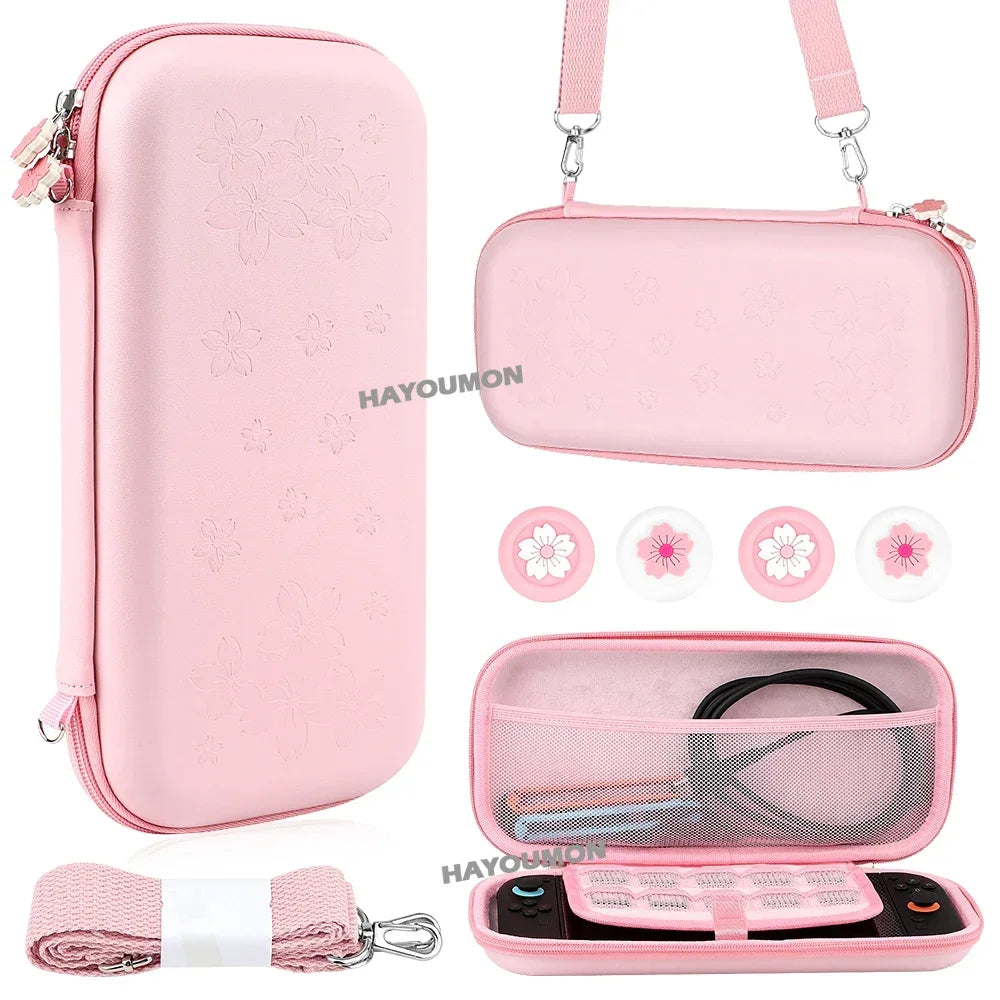 Portable Carrying Case for Switch 2 Traveling Bag Hard Shell Protective Cover with 10 Games Card Slots and 4pcs Joystick Covers