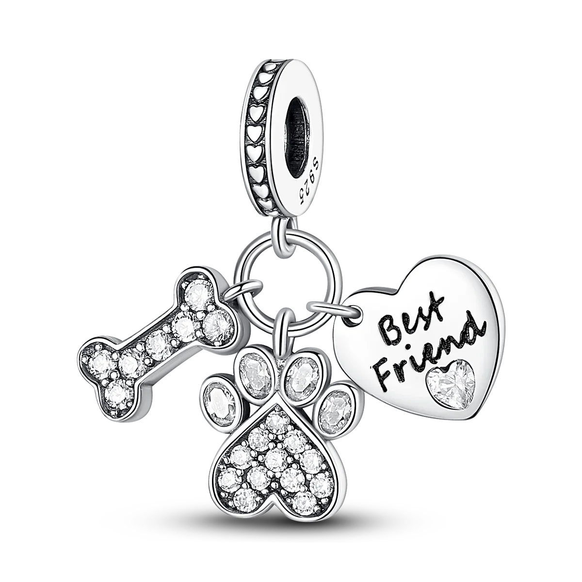 Charms Bead 925 Sterling Silver Pink Butterfly Luminous Firefly Dangle