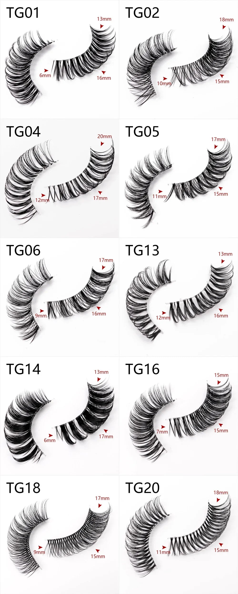 Yiernuo 1/5 Pairs Long Transparent Band Vegan Eyelash D Curl Russian Eyelashes Clear Band Lashes Invisible Band Lashes