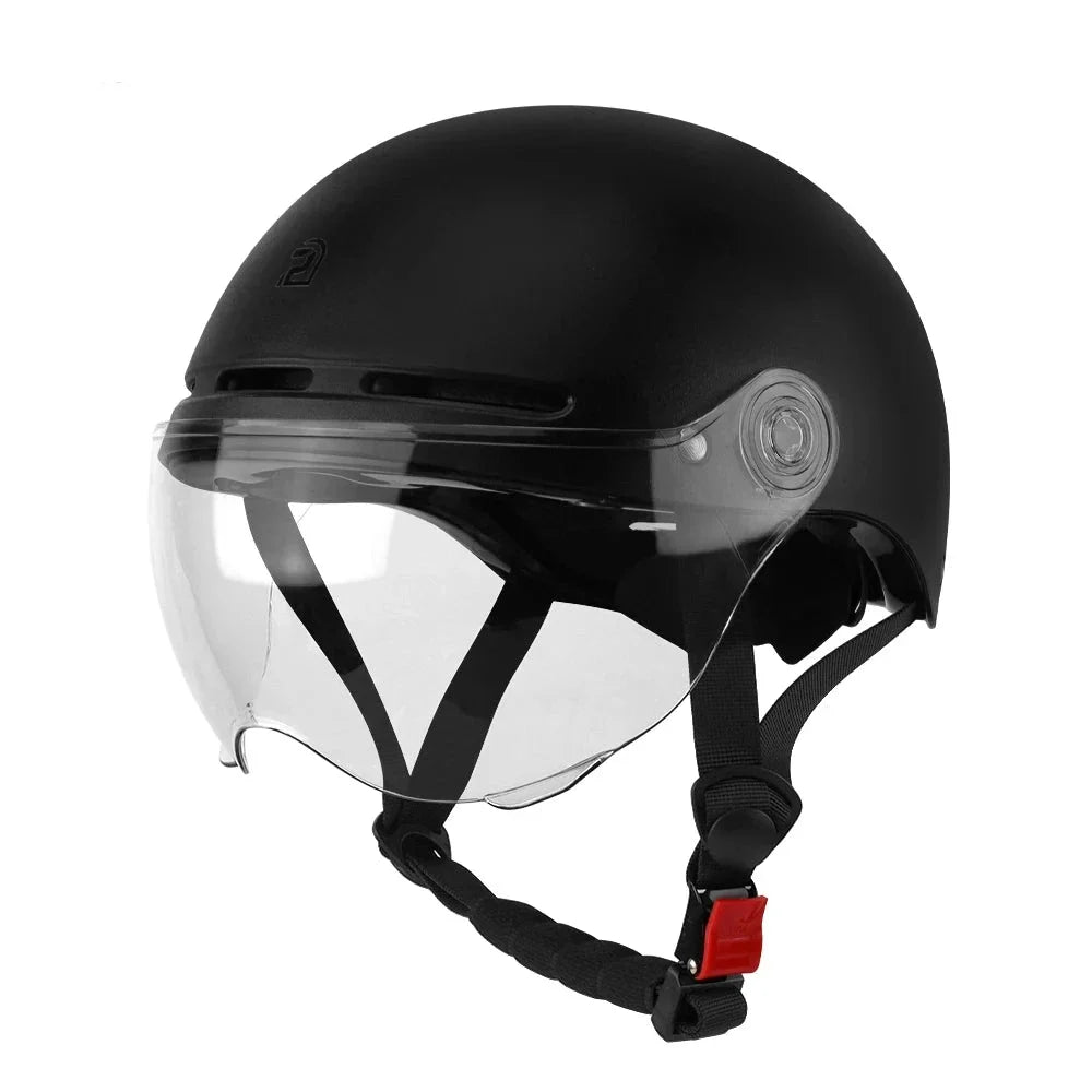 Cycling Helmet with Integrated Goggles and Ear Protection