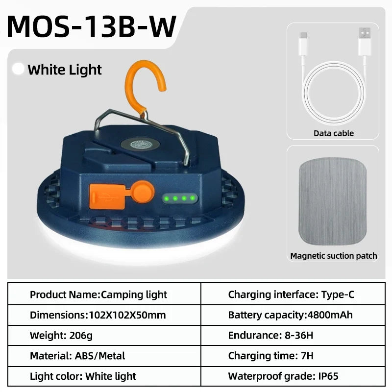 MOSLIGHTING Camping Light Rechargeable Lantern Portable Flashlight Emergency Night Market Lights Outdoor Camping Bulb Tent Lamp