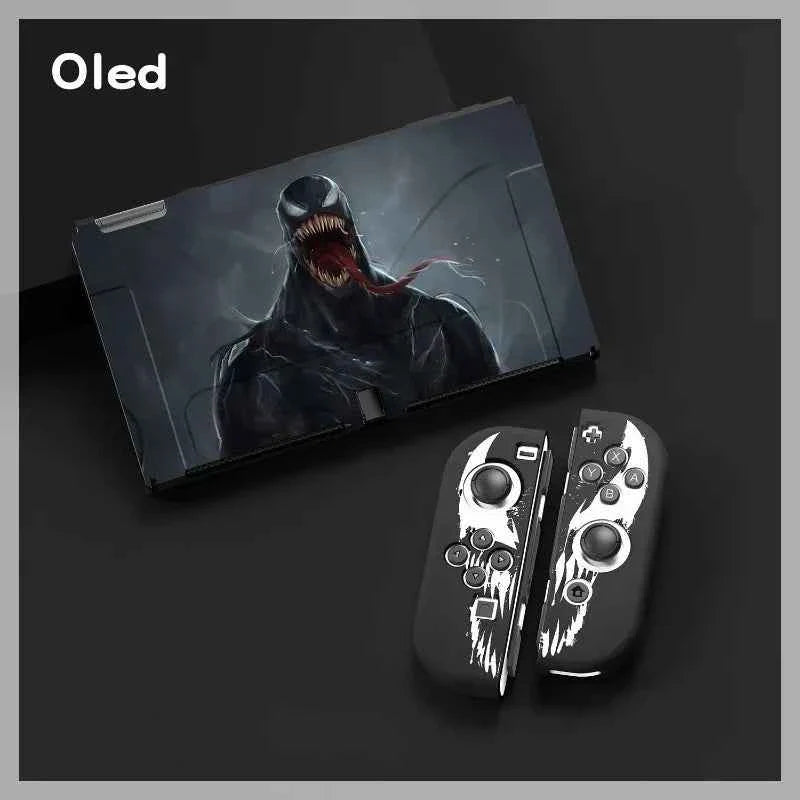 Marvel Spider man Venom Spider Man Protective Cover for Switch OLED NS Joy-Con Base Shell Silicone Anti-slip Shockproof Case