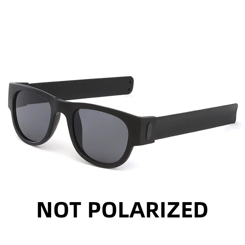 VIVIBEE Novelty Mirror Men Polarized Folding Sunglasses New Arrival Slap Sport Foldable Wristband Shades 2026 Trend Product