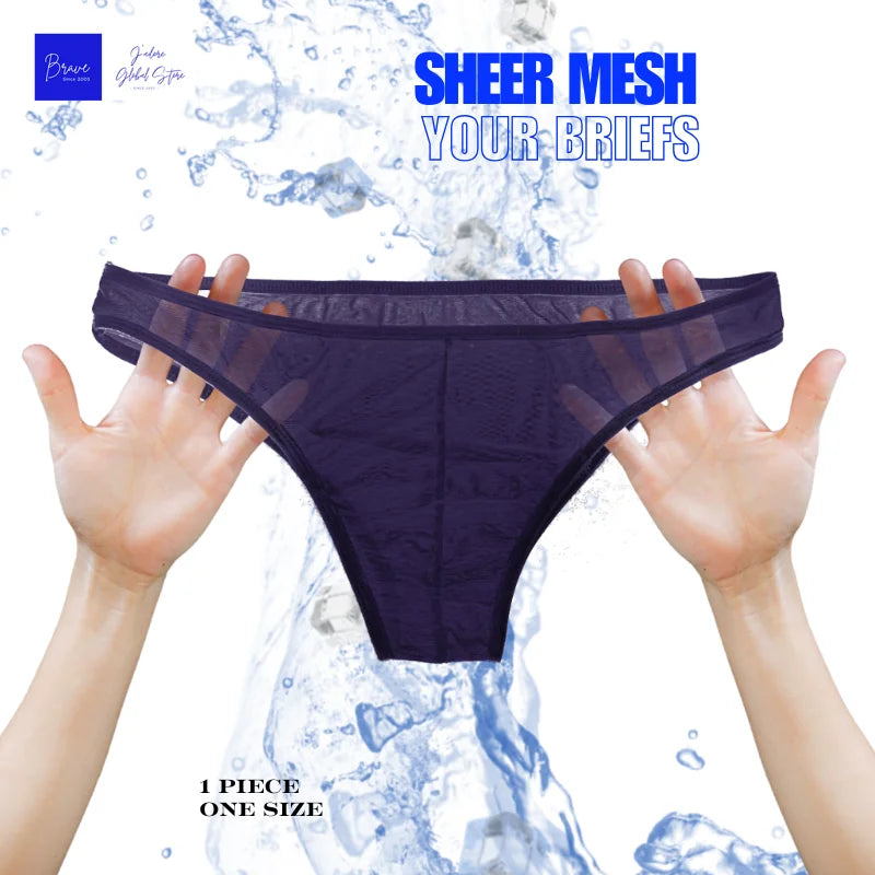 Mens Underwear Men's Fashionable Breathable Triangle Underwear, Mesh Transparent Comfortable Sexy Men's Underwear Men Briefs YW