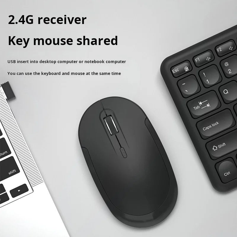 B.O.W HW256 Ultra-thin wireless keyboard and mouse set, 2.4G wireless set, 96 keys
