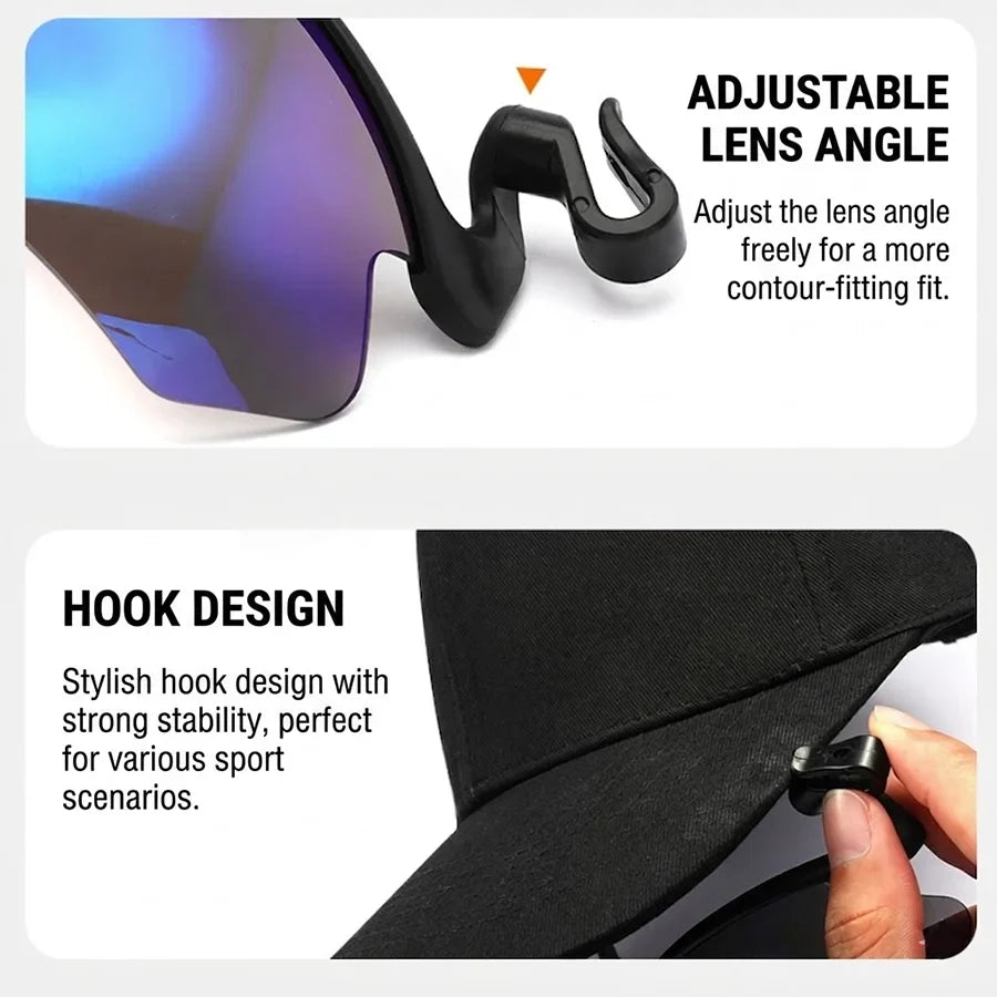 Polarized Clip On Sunglasses For Baseball Cap Men Women Adjustable Lens Angle Sports Cycling Driving Sun Glasses Eyewear Shades