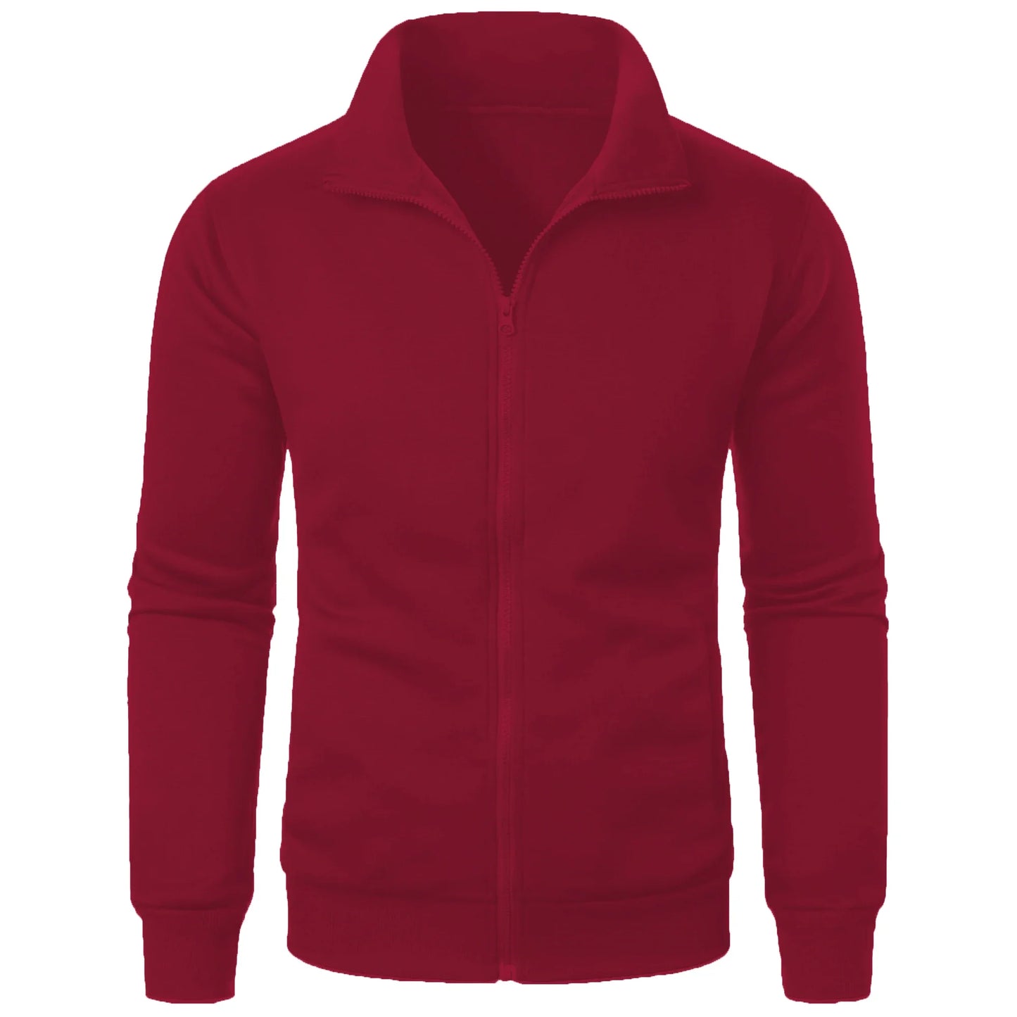 Men's casual sports zipper stand up collar jacket, men's solid color top