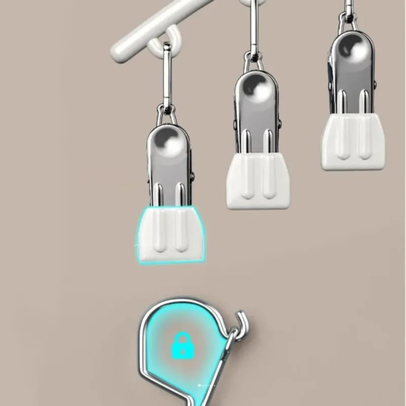 Windproof Plastic Laundry Drying Rack with Clips Indoor Outdoor Use for Socks Jackets Household Items Hanger Organizer
