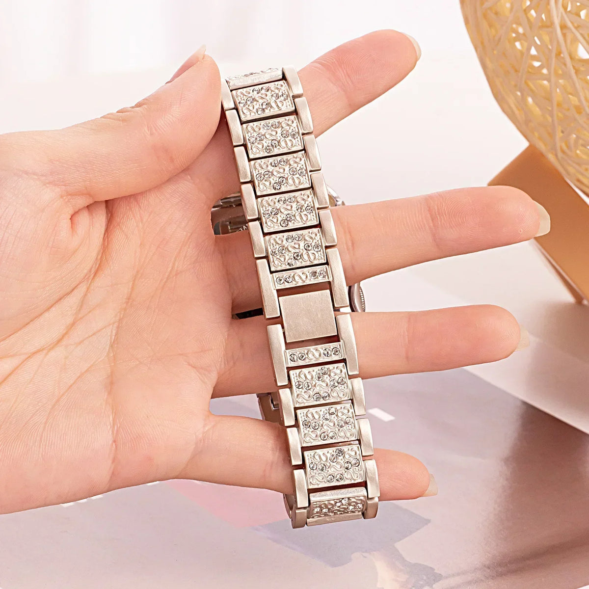 Samsung Galaxy Watch 7, 6, 5, 4 & FE Women's Rhinestone Link Bracelet