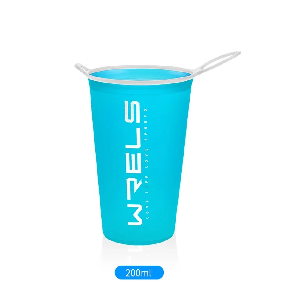 WRELS Folding Water Bottle TPU BPA-Free Collapsible Soft Flask Outdoor Sport Hiking Camping Running Portable Soft Water Bottle