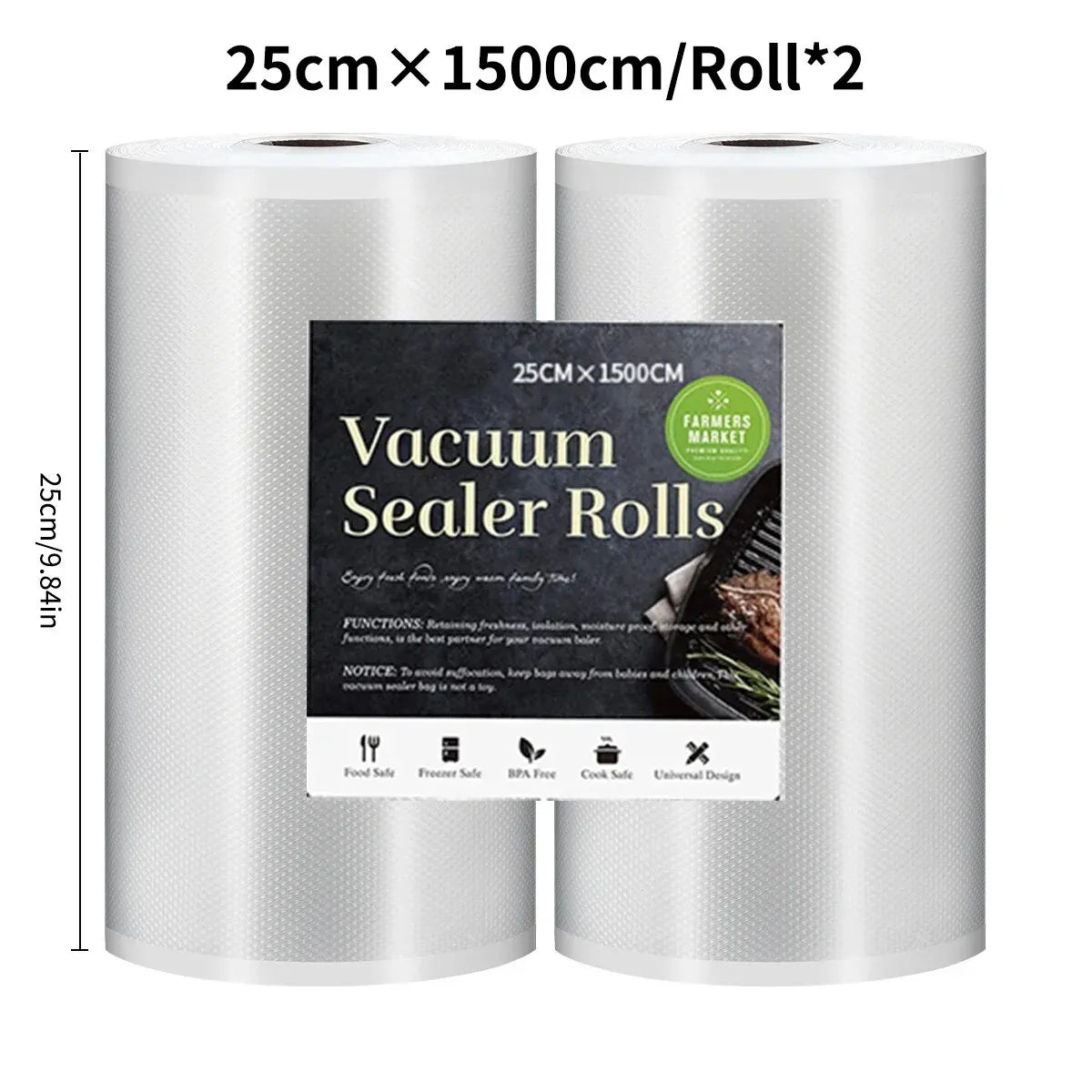 SaengQ Kitchen Food Vacuum Sealer Bag Sous Vide Storage Bags For Vacuum Packaging 12/15/20/25/30cm*1500cm/Rolls