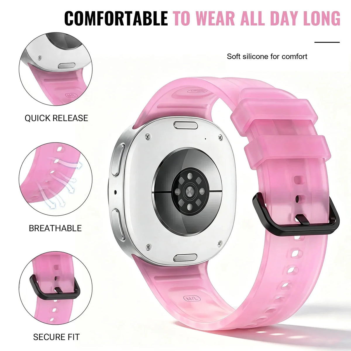 Samsung Galaxy Watch8, 8 Classic & 9 Glow-in-the-Dark Silicone Band