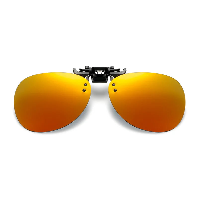 VIVIBEE Rimless Pilot Flip Up Clip on Sunglasses Oversized Men Polarized Clips Aviation Big Size Driving Women UV400 Glasses
