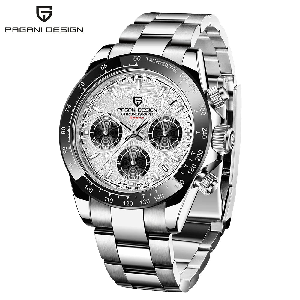 PAGANI DESIGN Mens Chronograph Quartz Watch Waterproof Wristwatch