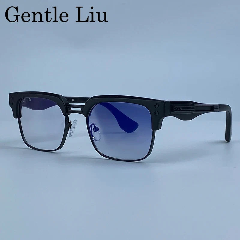 Retro Photochromic Classic Square Punk Sunglasses Men Metal Frame Driving Sun Glasses Male Vintage Luxury Brand Eyewear Shades