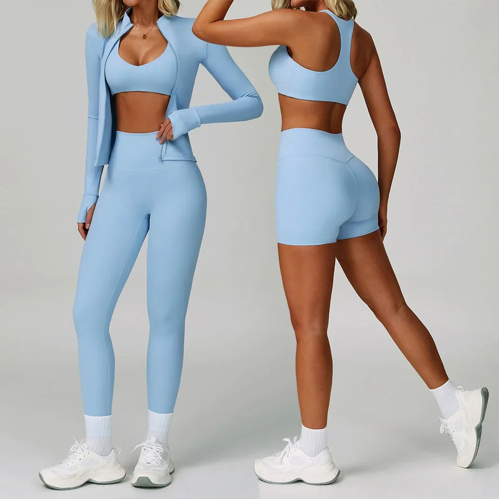 2/3-Piece Activewear Set – Sports Bra & High Waist Leggings