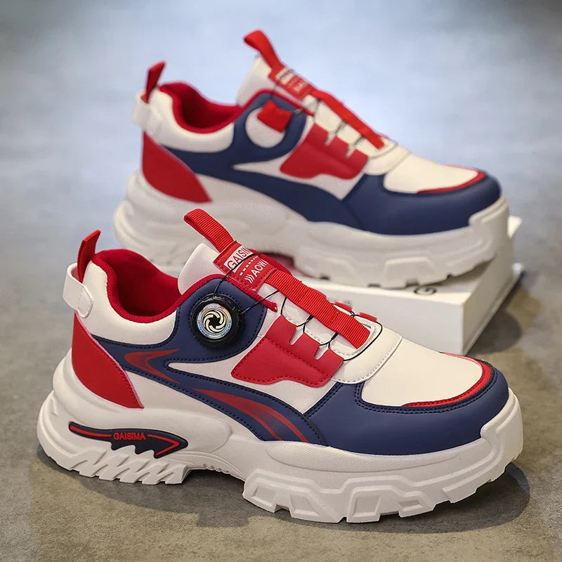 2025 Autumn New Men's Versatile High-Top Trendy Thick-Soled Running Shoes Breathable Casual Trendy Shoes