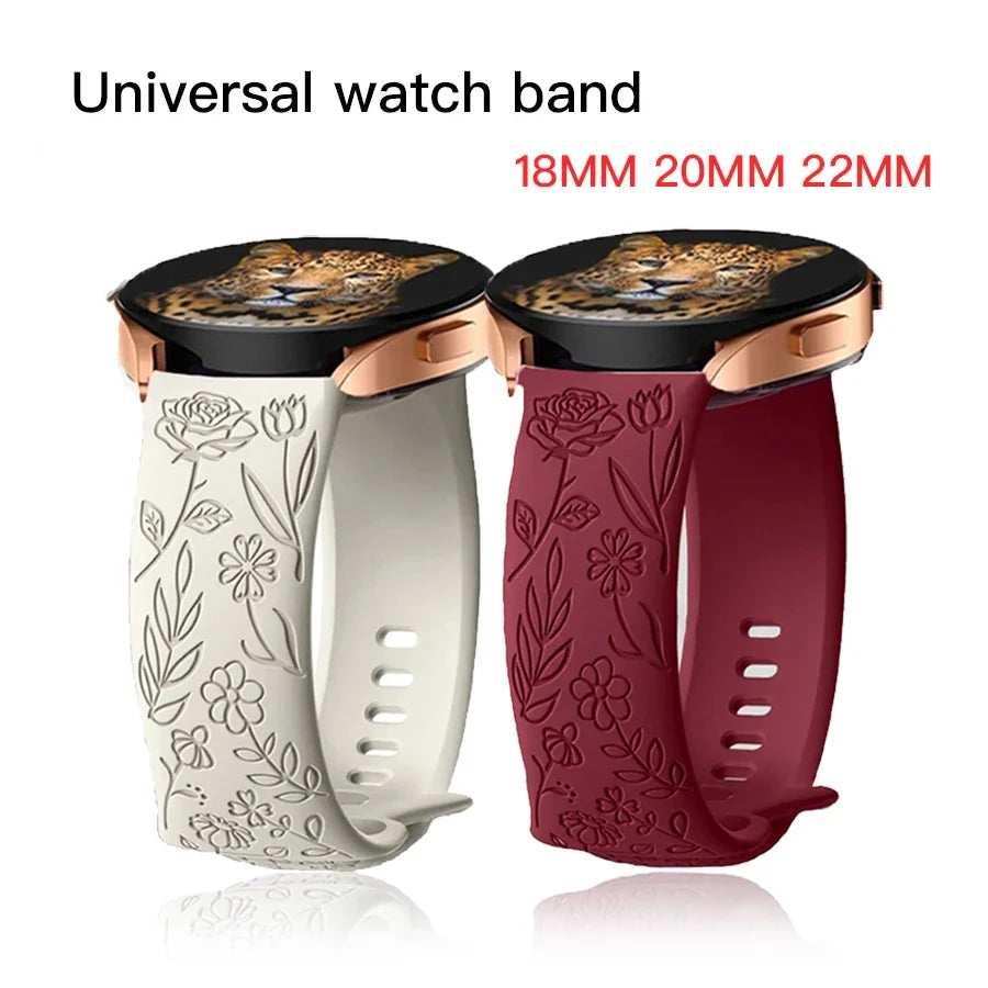 Suunto Race, Vertical & 9 Peak Rose Engraved Silicone Band