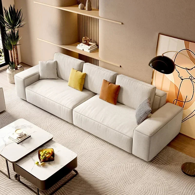 Customizable Modern Simple Leave-in Cloth Small Apartment Home Living Room Minimal Tofu Block Sofa