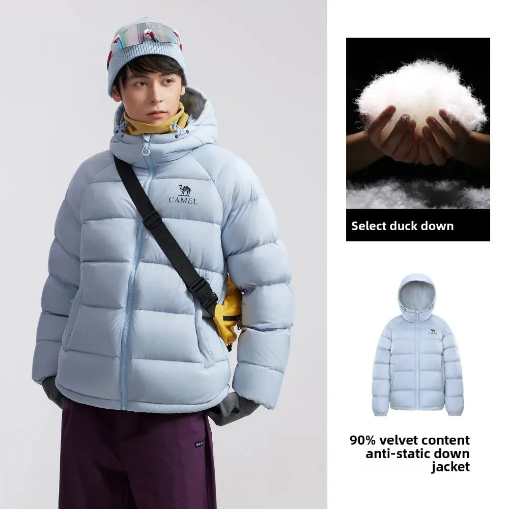GOLDEN CAMEL Outdoor Down Jackets Unisex Women's Winter Coats High-loft Windproof Warm Duck Down Padding Puffer Jacket Camping