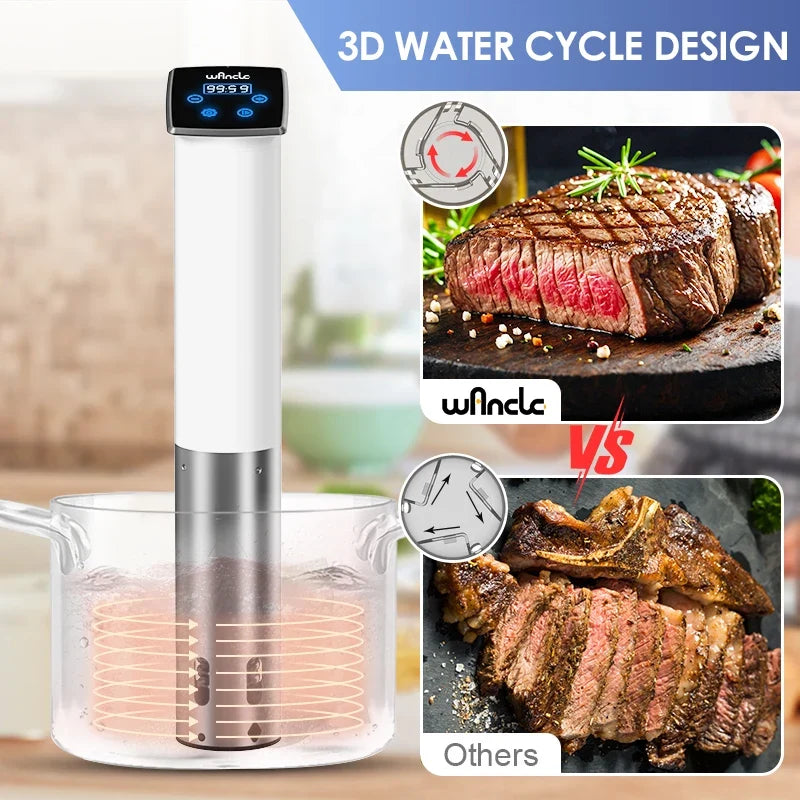 Wancle 1100W Waterproof Vacuum Sous Vide Cooker Immersion Circulator Accurate Cooking With LED Digital Display Slow Cooker