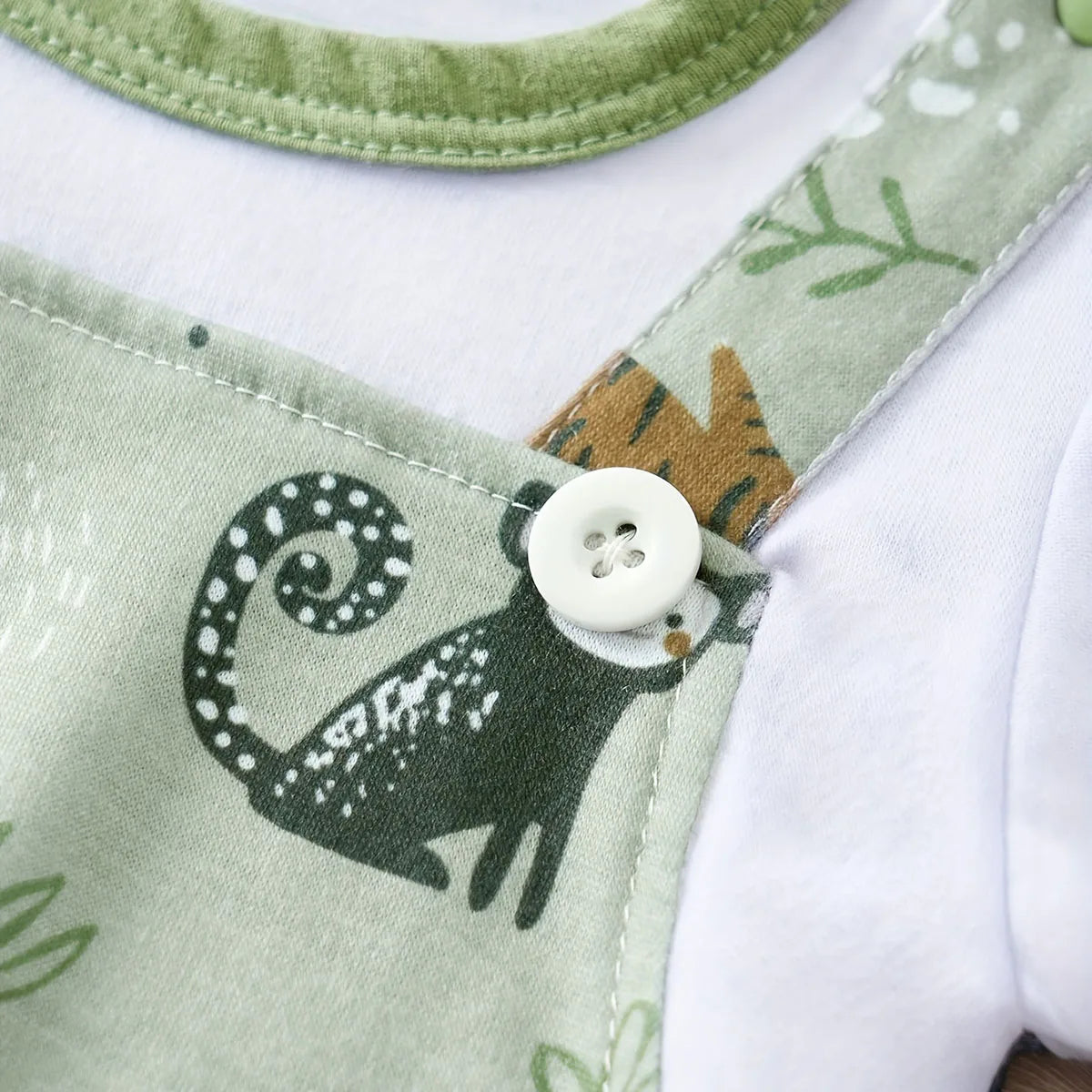 Cute Zoo Animal Print Infant Romper for Everyday Comfort