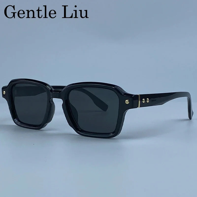 Photochromic Square Punk Sunglasses Men 2026 Luxury Brand Designer Rivet Sun Glasses Vintage Shades Male Driving Fashion Eyewear