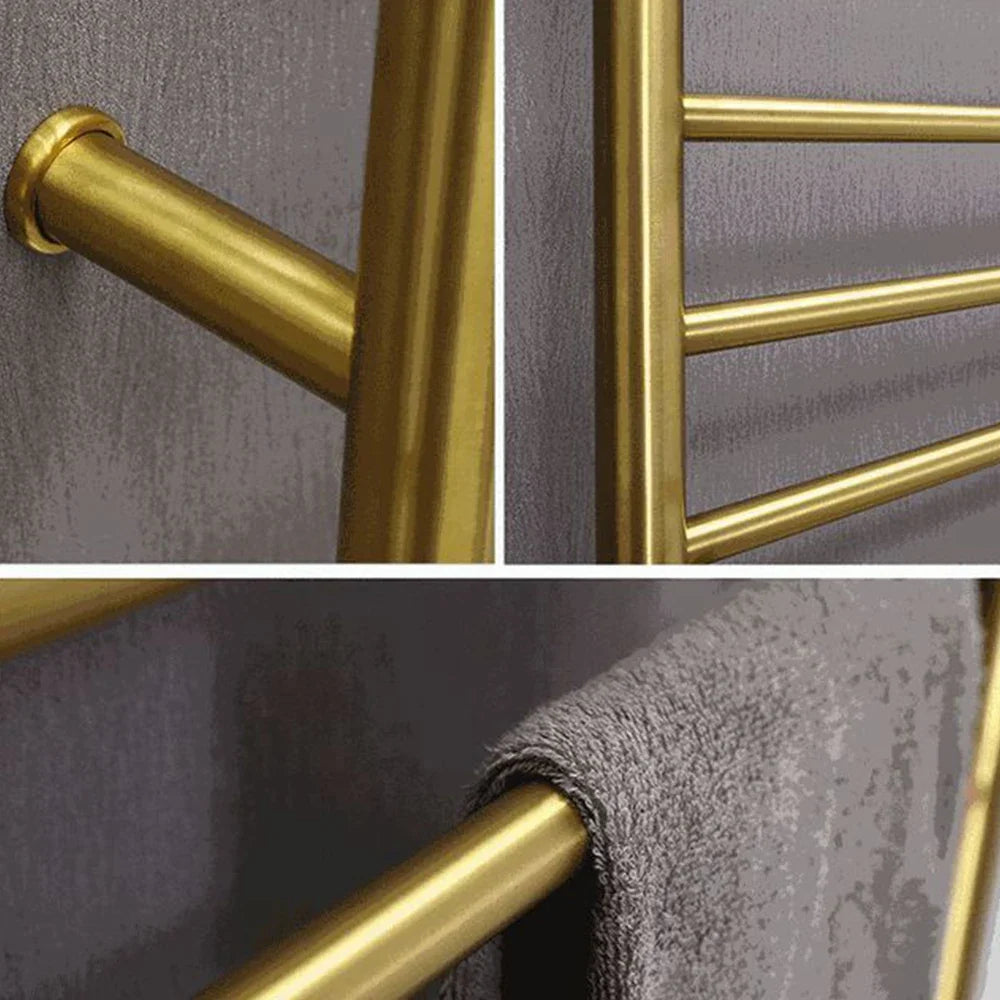 Brushed Gold Electric heated towel rack Heated towel warmer Towel radiator 10 Bars Bathroom Towel Dryer 80cm*50cm