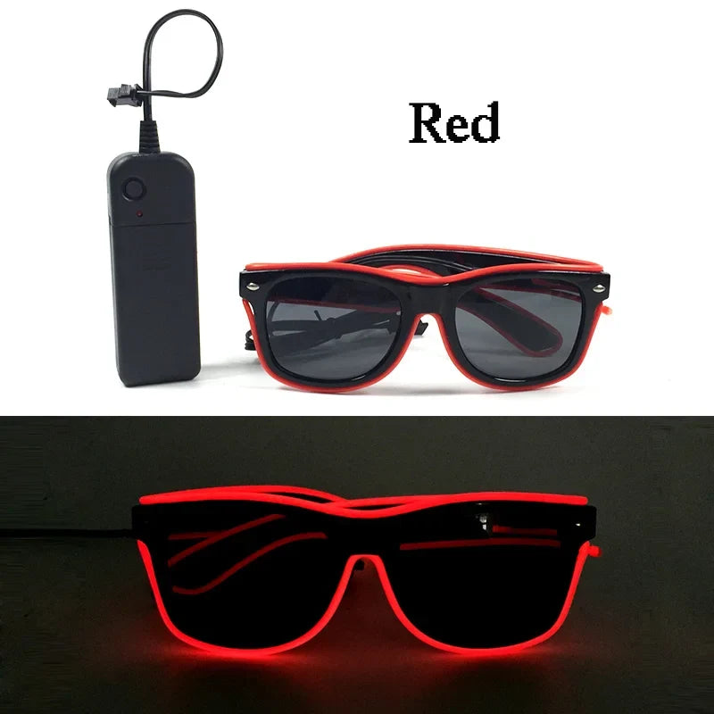 Glowing Glasses for Night Club Performers LED Glasses Party Dancing Rave Christmas 6V Led Futuristic Soldier Glasses Neon Lights
