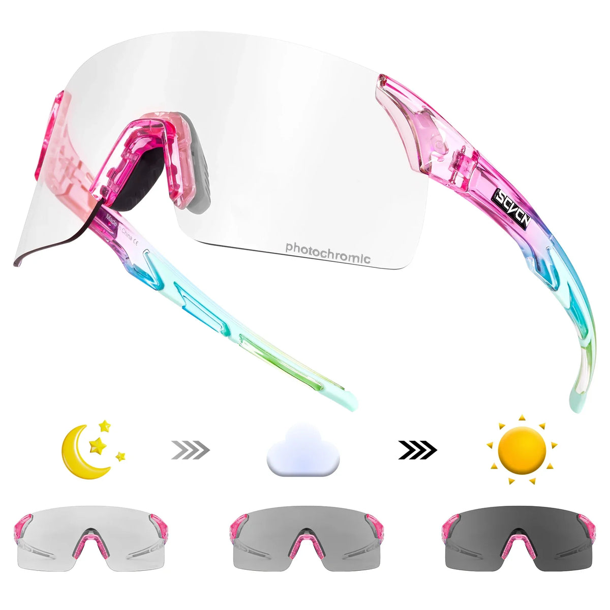 Photochromic UV400 Cycling Sunglasses for Sports