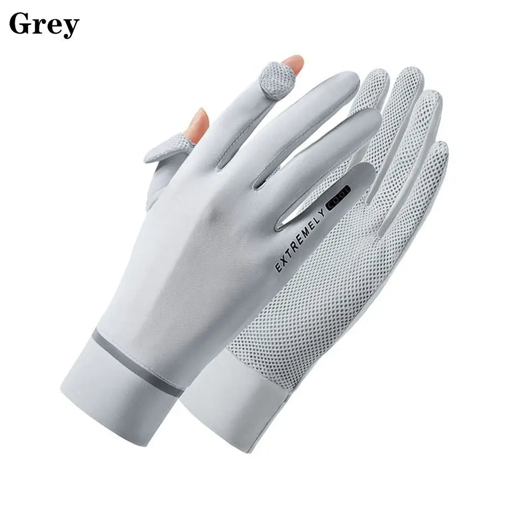 Cycling Driving Running Thin Summer Ice Silk Gloves Sun Protection Gloves Anti-UV Gloves Mittens