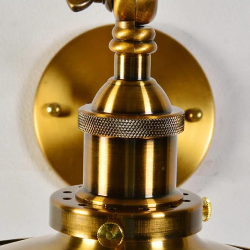 Bronze American Retro Iron Wall Lamps - Nordic Minimalist Style for Study, Bedroom, Bedside, and Home Decoration