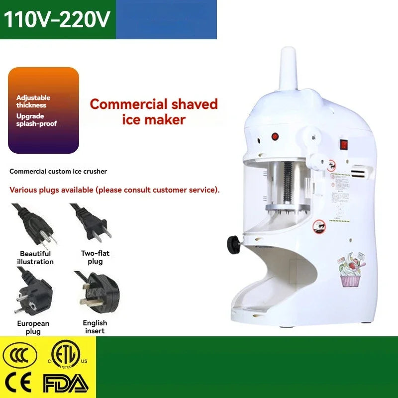 Commercial Continuous Ice Machine Commercial Snowflake Ice Machine Crushing Ice Fancy Sand Electric Snowflake Slush Machine