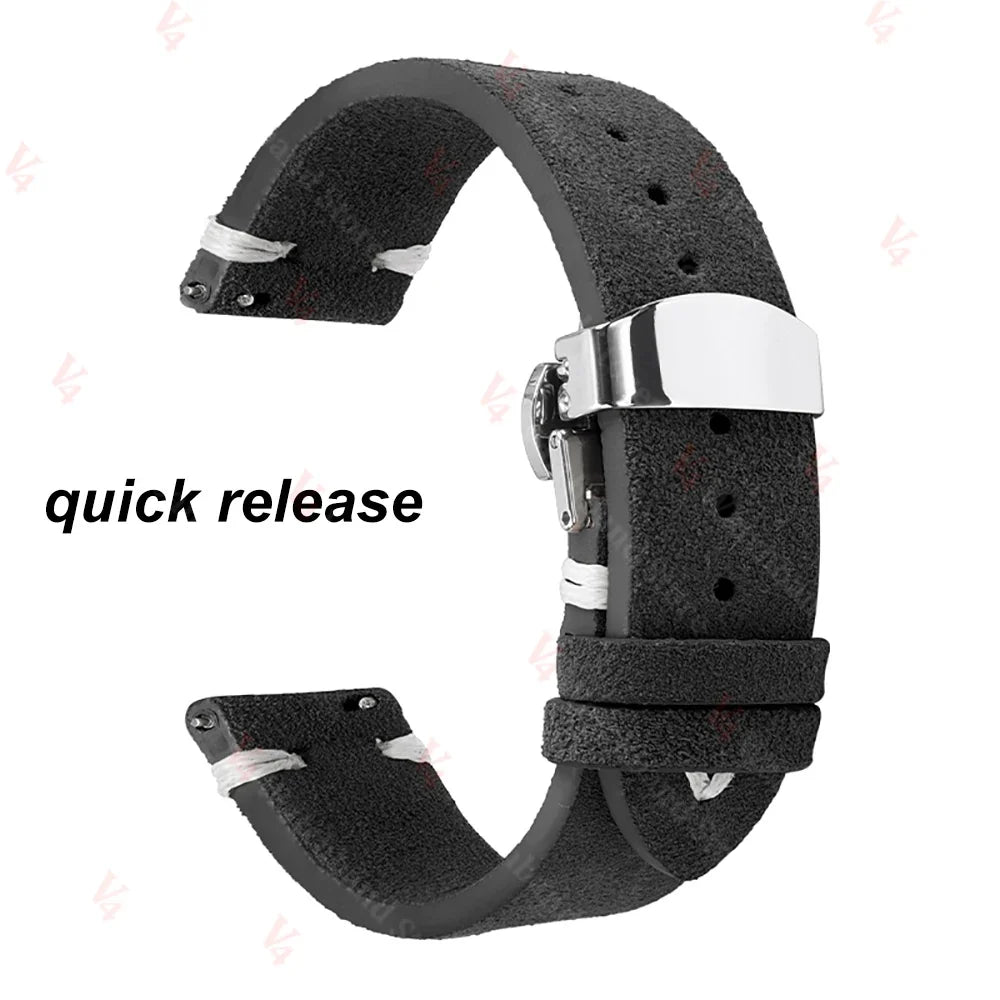 Suunto Race, Vertical & 9 Peak Stitched Suede Band with Butterfly Clasp