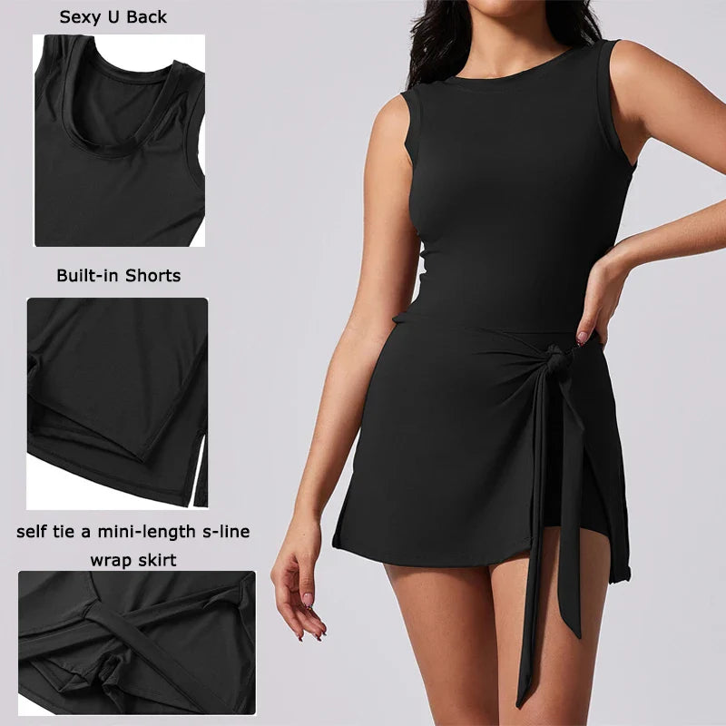 Vestido de tenis activo VITALINOVO con pantalón corto incorporado