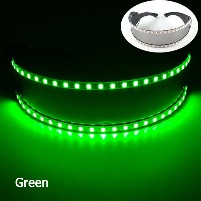 Glowing Glasses for Night Club Performers LED Glasses Party Dancing Rave Christmas 6V Led Futuristic Soldier Glasses Neon Lights