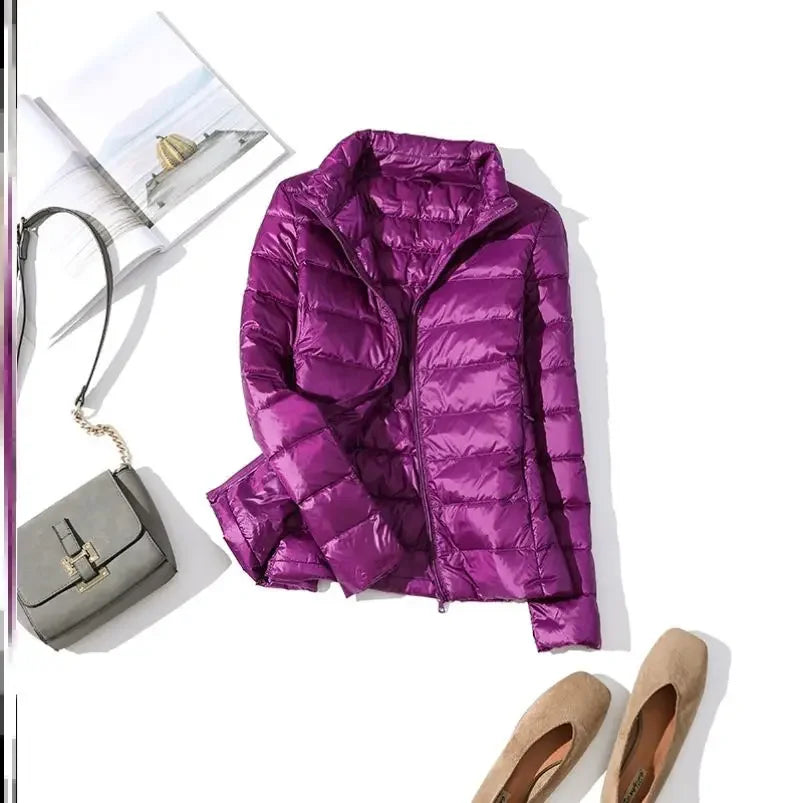 8XL Cheap Ultra Light Down Winter Warm Hooded Feather Puffer Jacket For Girl Short Spring Autumn Coat Female Women Big Size Duck