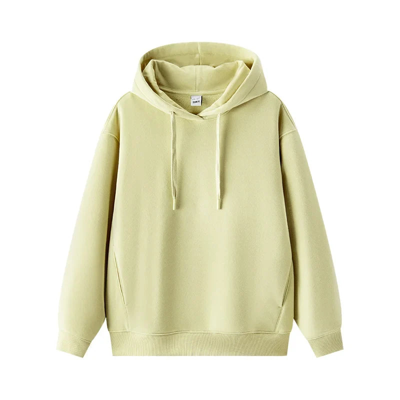 Semir Hoodie Women Fleece Lined Thermal Antibacterial Loose Fit Solid Color 2025 New Winter Casual Pullover